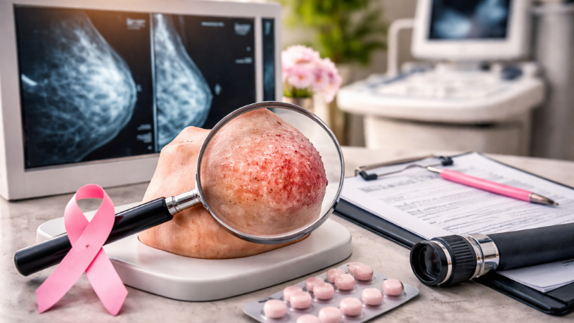 Alterações na pele da mama podem exigir investigação por imagem para avaliação médica adequada, explica Vinicius Tadeu Sattin Rodrigues.