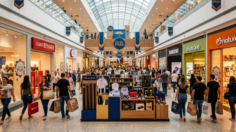 Dia dos Pais deve movimentar R$ 4,45 bilhões nos shoppings: o que a projeção revela sobre o consumo brasileiro